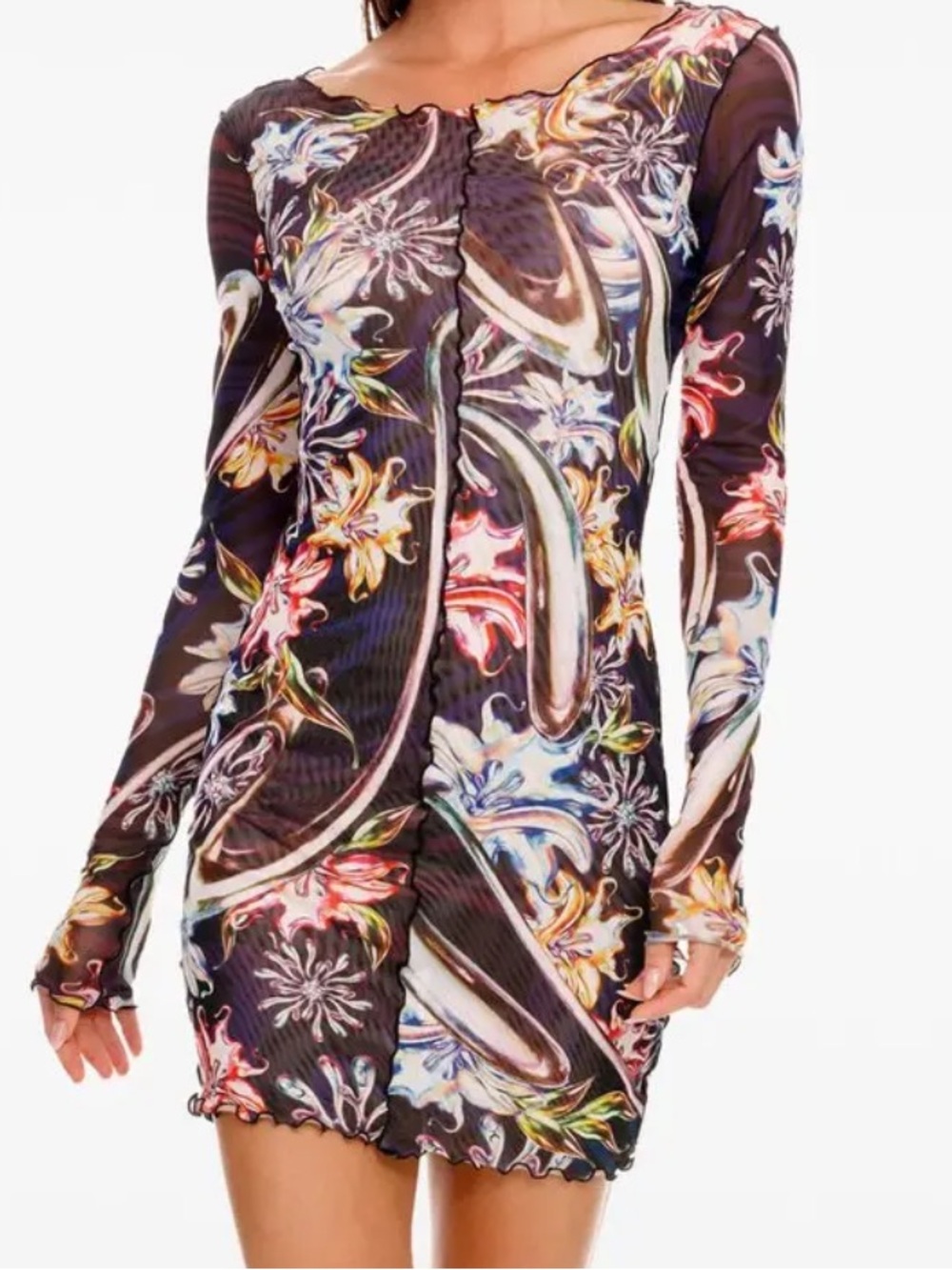 Agua Bendita Hadley Silver Mini Dress, NWT